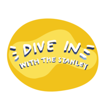 text in bright yellow circle reads "Dive In with the Stanley"