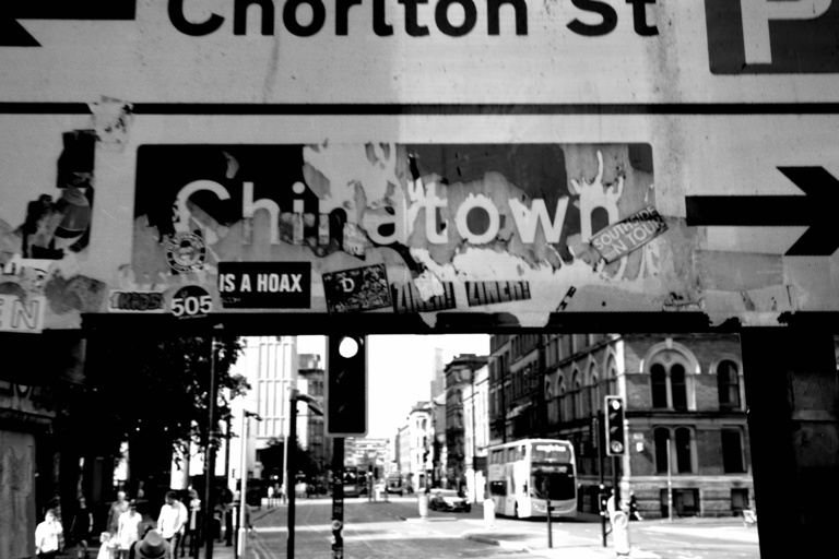 Graham's art: a black and white photo of a city sign.