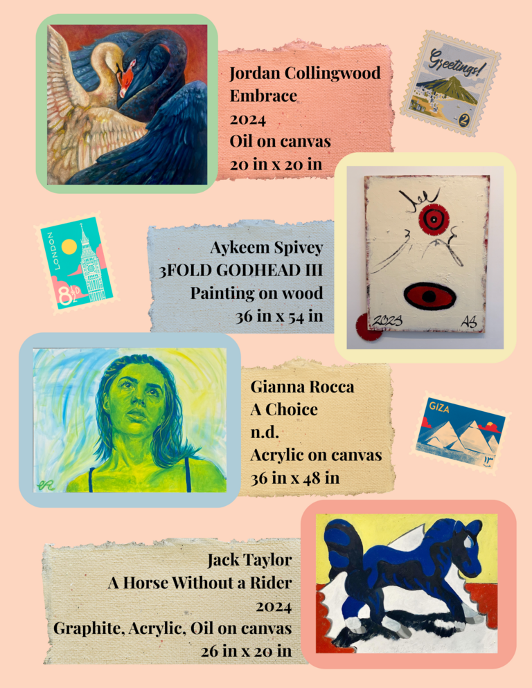 A page of artist features in the Student Exhibit Pamphlet.