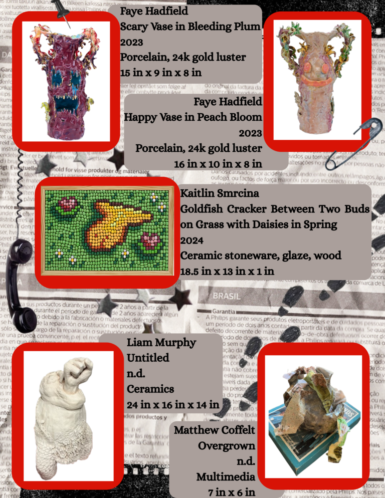 A page of artist features in the Student Exhibit Pamphlet.