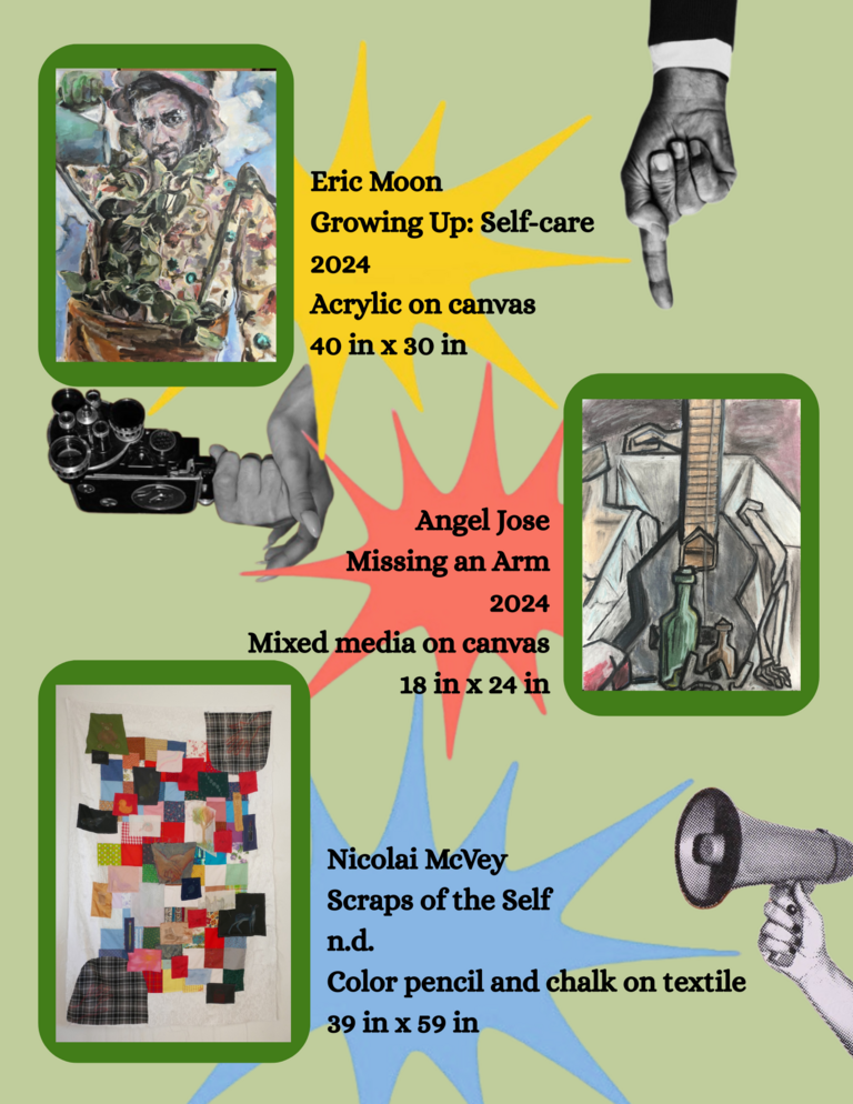A page of artist features in the Student Exhibit Pamphlet.