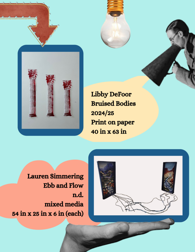 A page of artist features in the Student Exhibit Pamphlet.