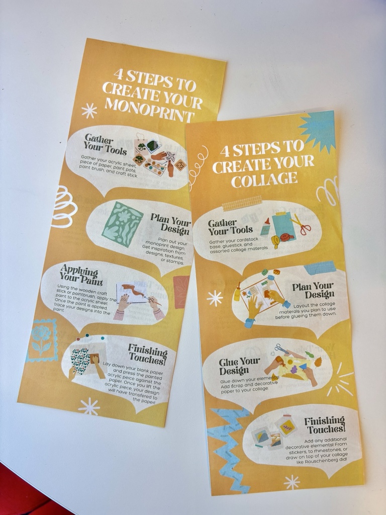 A photo of the instruction pamphlets Amelia made to go with the activity kits. 