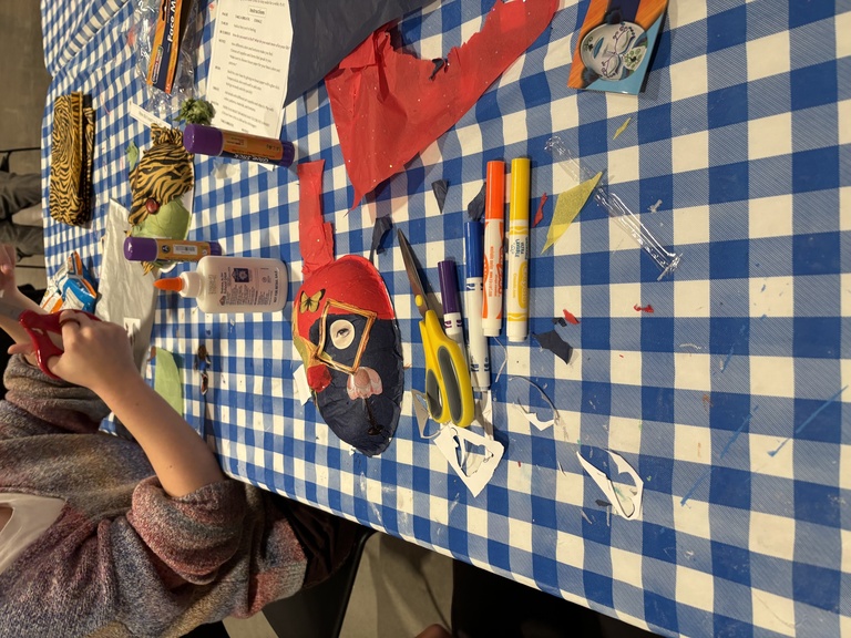 A student working on their mask.