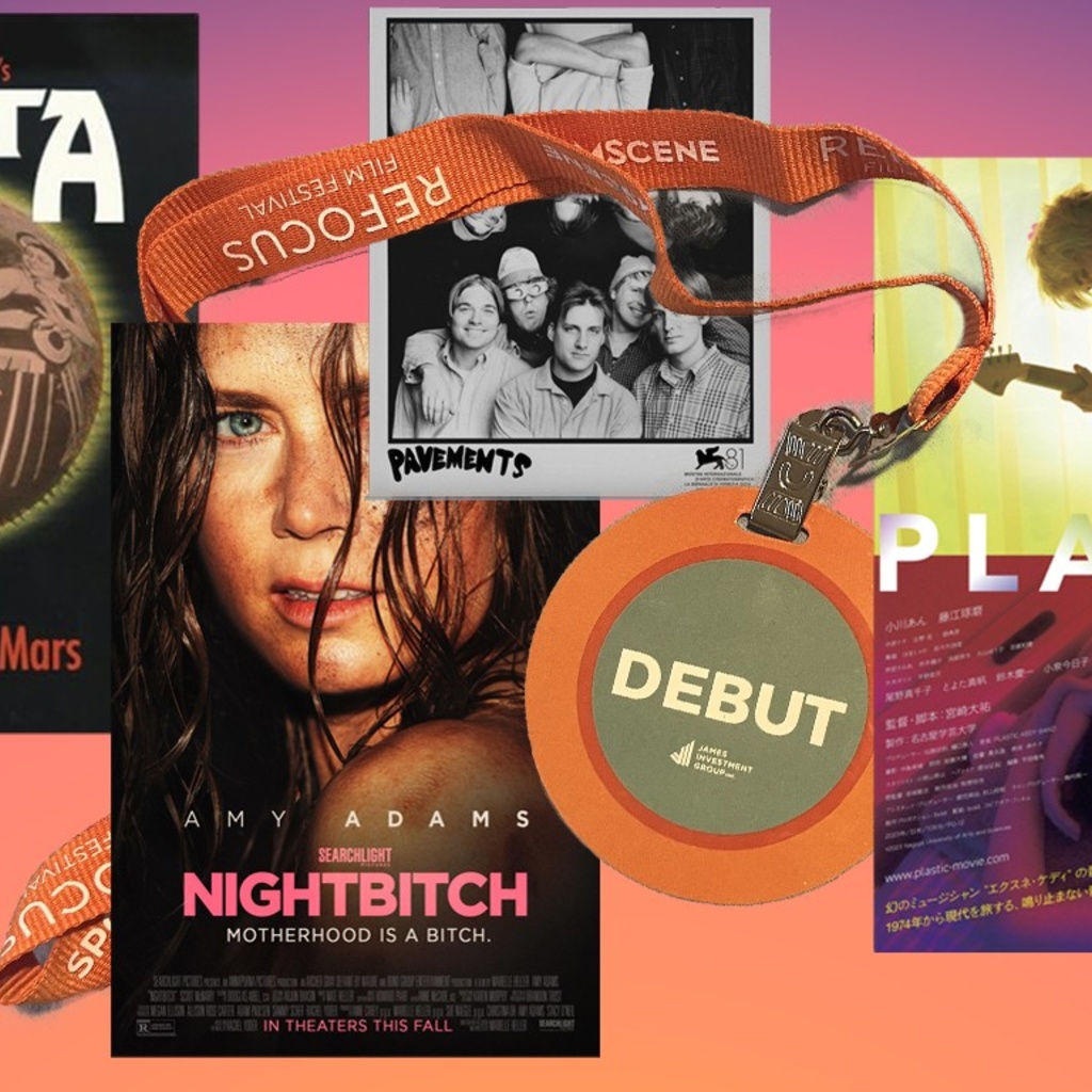 A graphic comprised of four movie posters on a red-purple gradient background.