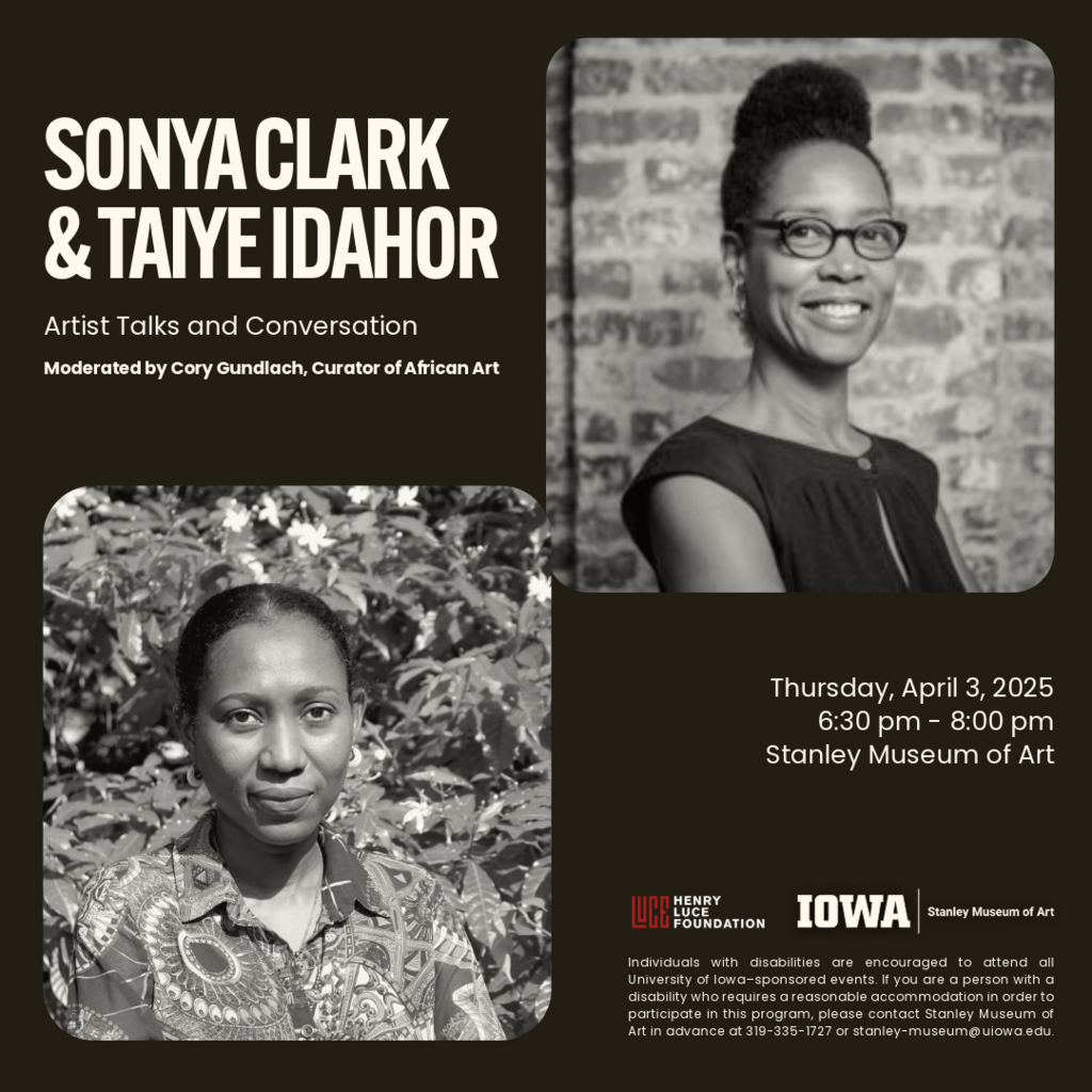 Artist Talks and Conversation | Sonya Clark & Taiye Idahor promotional image