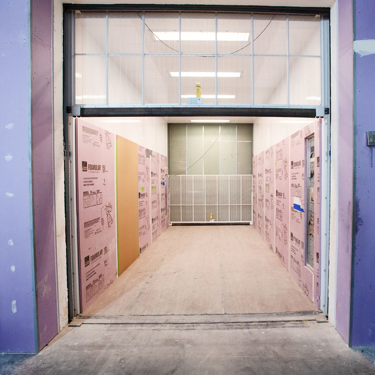 Freight elevator under construction