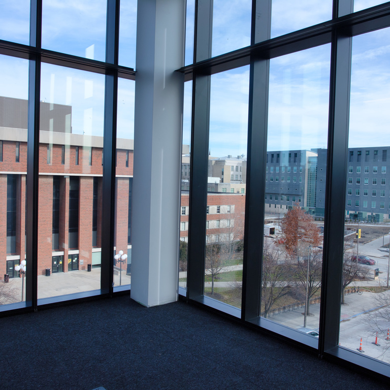 View from NE office suite, looking toward UI Main Library