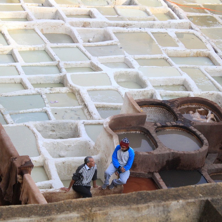 Annelise's art: a photo of tanneries in Fez, Morocco.