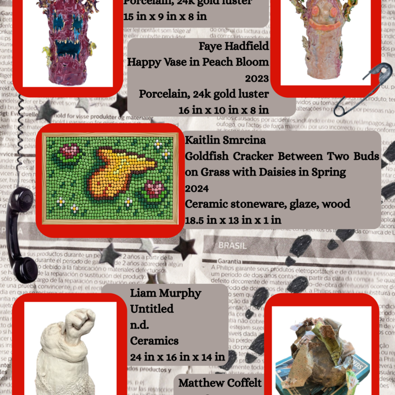 A page of artist features in the Student Exhibit Pamphlet.
