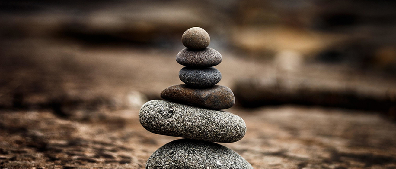 A stack of small stones, one on top of the other