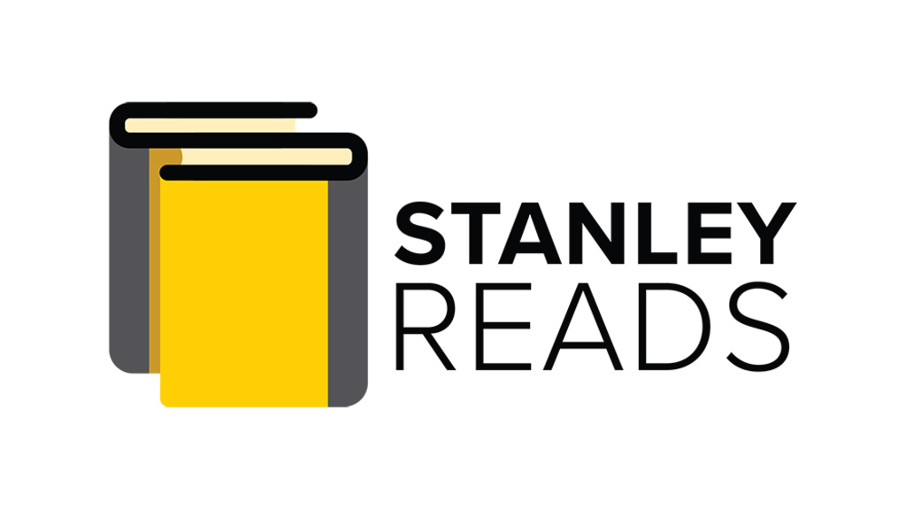 Logo with two intertwining books and text "Stanley Reads"