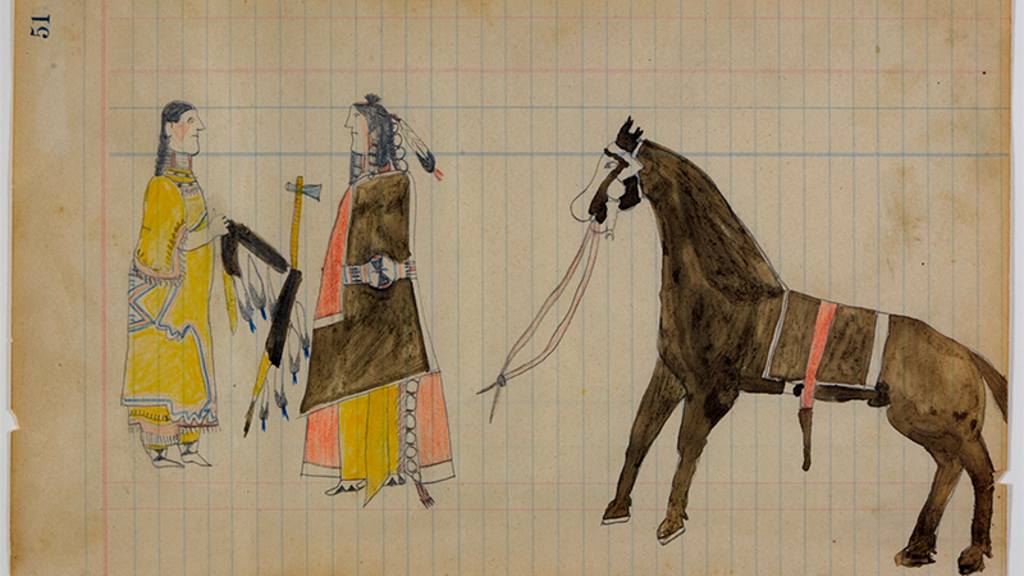 Ledger Drawing from Exhibition "Drawn Over"