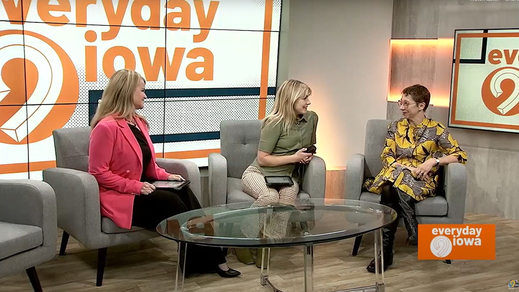 Director Lauren Lessing speaks with the hosts of morning show, Everyday Iowa on KCRG-TV9